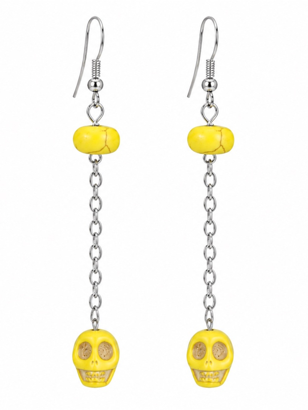 Stone skull earrings
